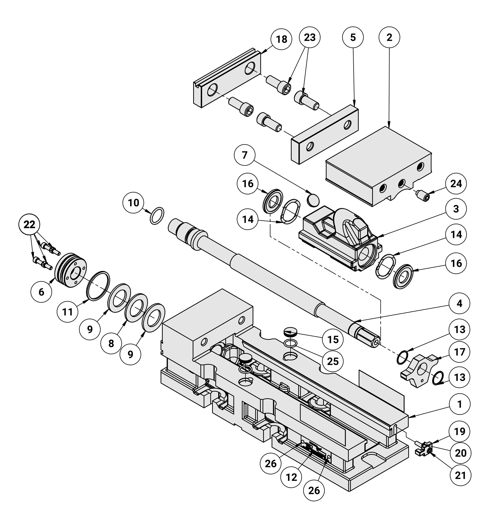 Kurt 3400V Replacement Parts Diagram