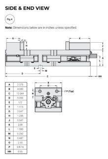 Kurt 3400V/3410V Side and End View