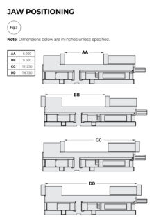 Kurt 3600V/3610V Jaw Positioning