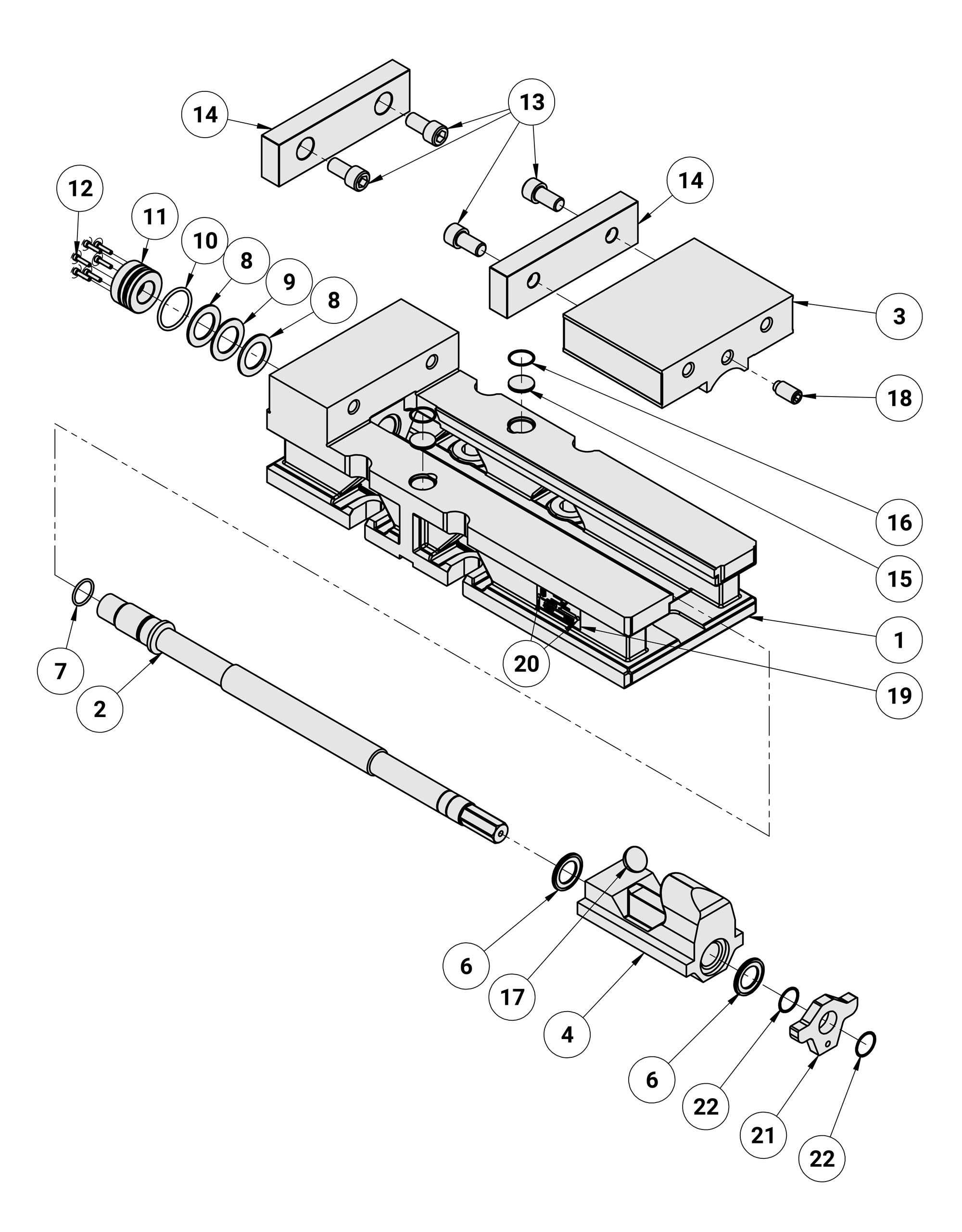 Kurt 3800V Replacement Parts Diagram