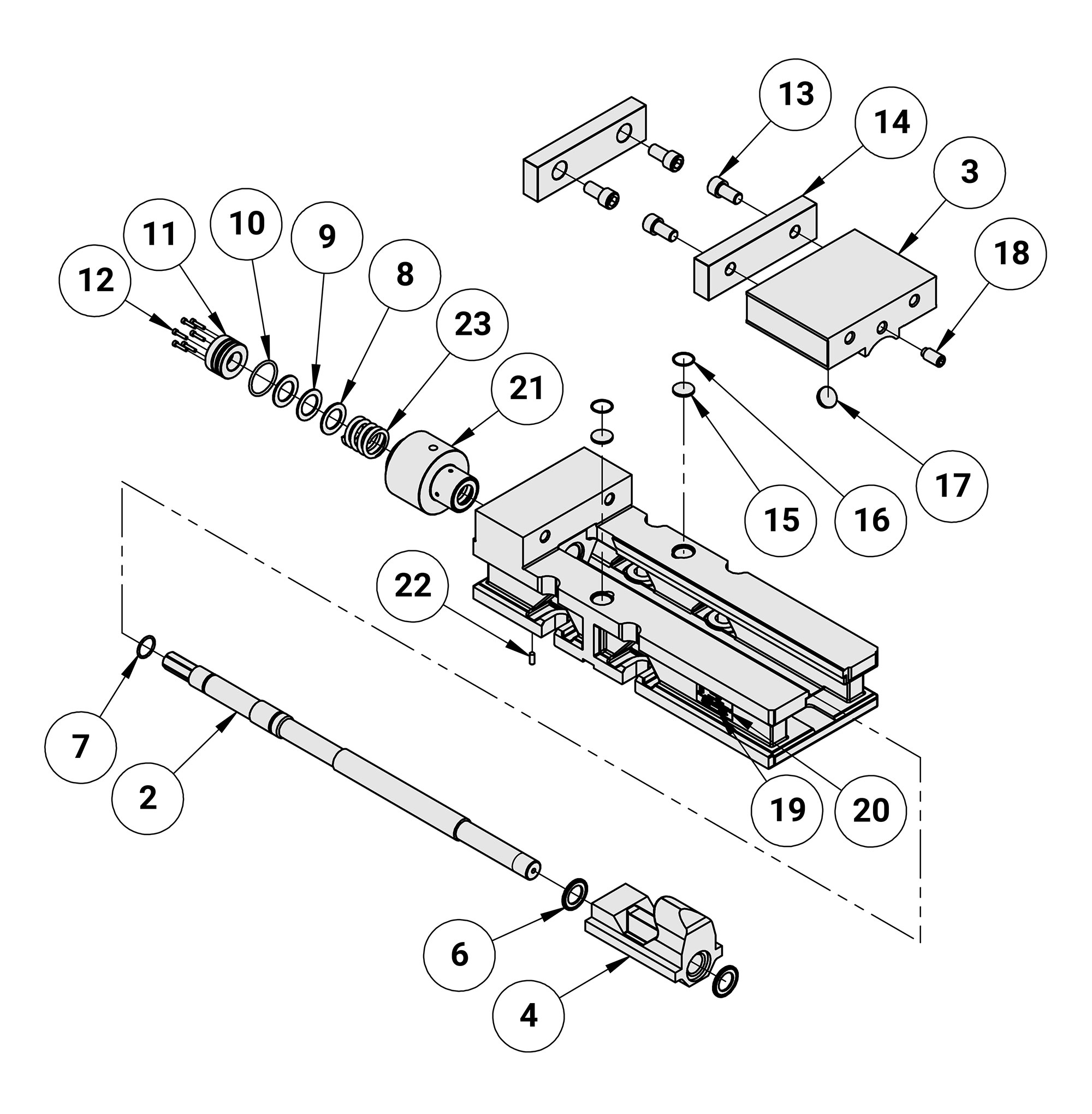 Kurt 3810H Replacement Parts Diagram