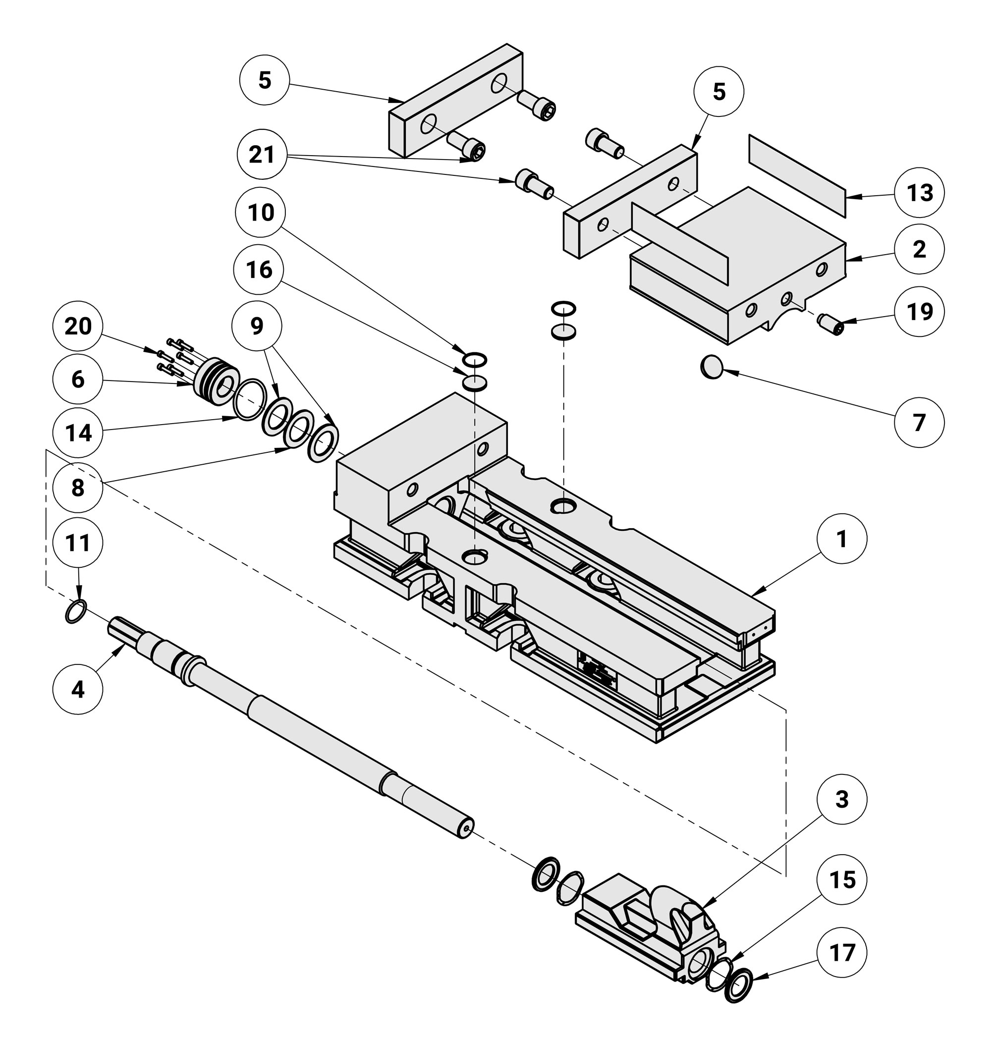 Kurt 3810V Replacement Parts Diagram