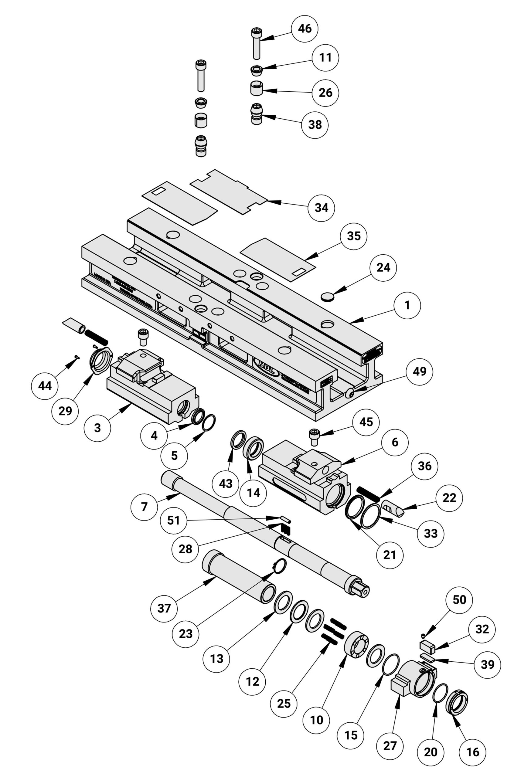 Kurt HDL4/HDLM4 Replacement Parts Diagram