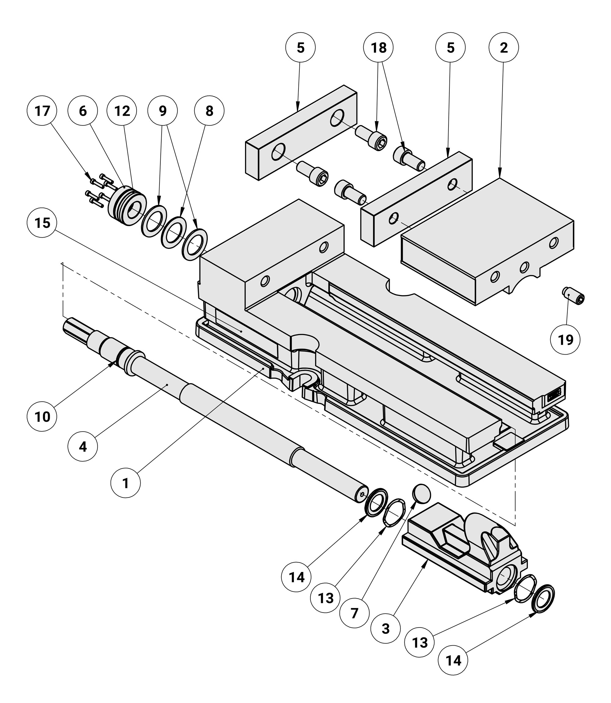 Kurt DX8R Replacement Parts Diagram