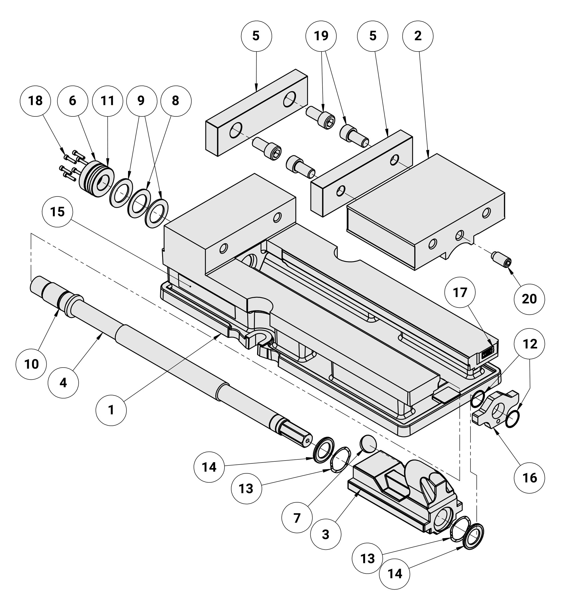 Kurt DX8 Replacement Parts Diagram