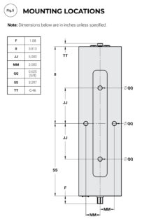 Tech art showing bottom mounting location pattern for TL6CS vise