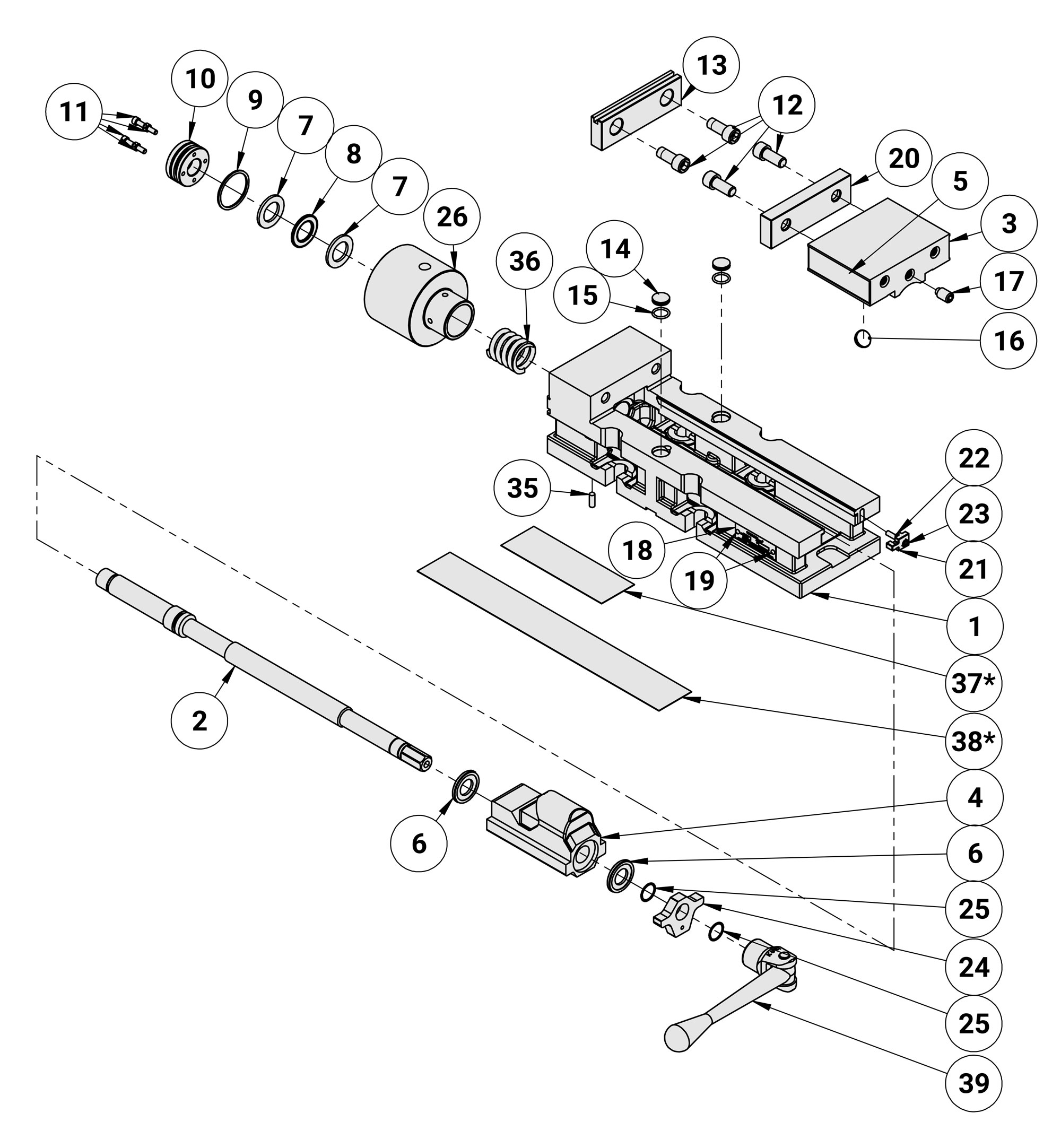 Kurt 3400H Replacement Parts Diagram