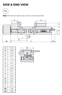 Kurt 3400H Side and End View