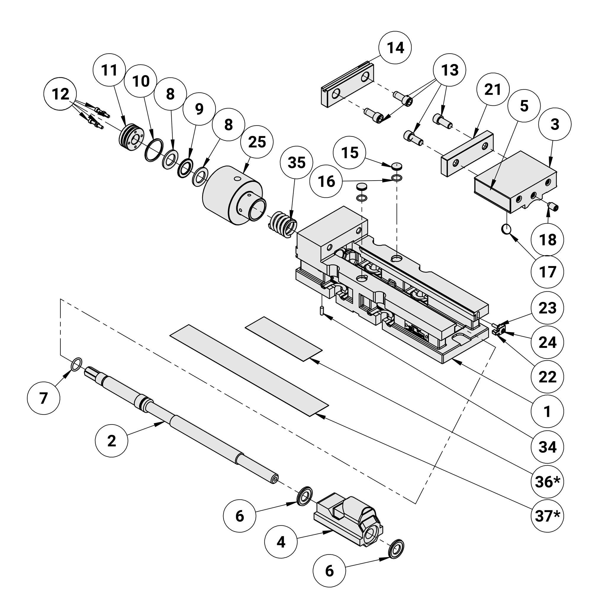 Kurt 3410H Replacement Parts Diagram