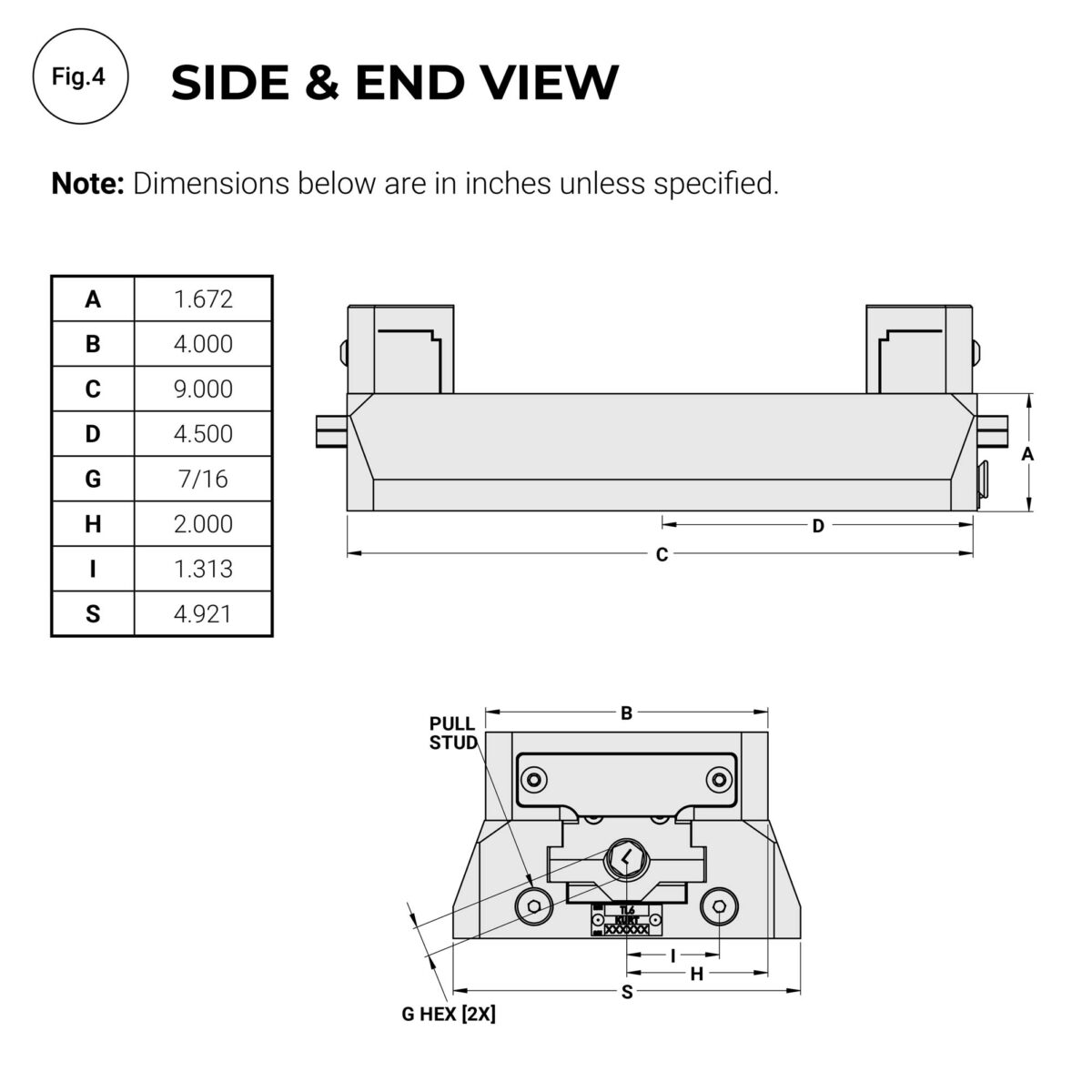 Kurt PFW460 5-Axis Vise with 96mm spacing - Kurt Workholding