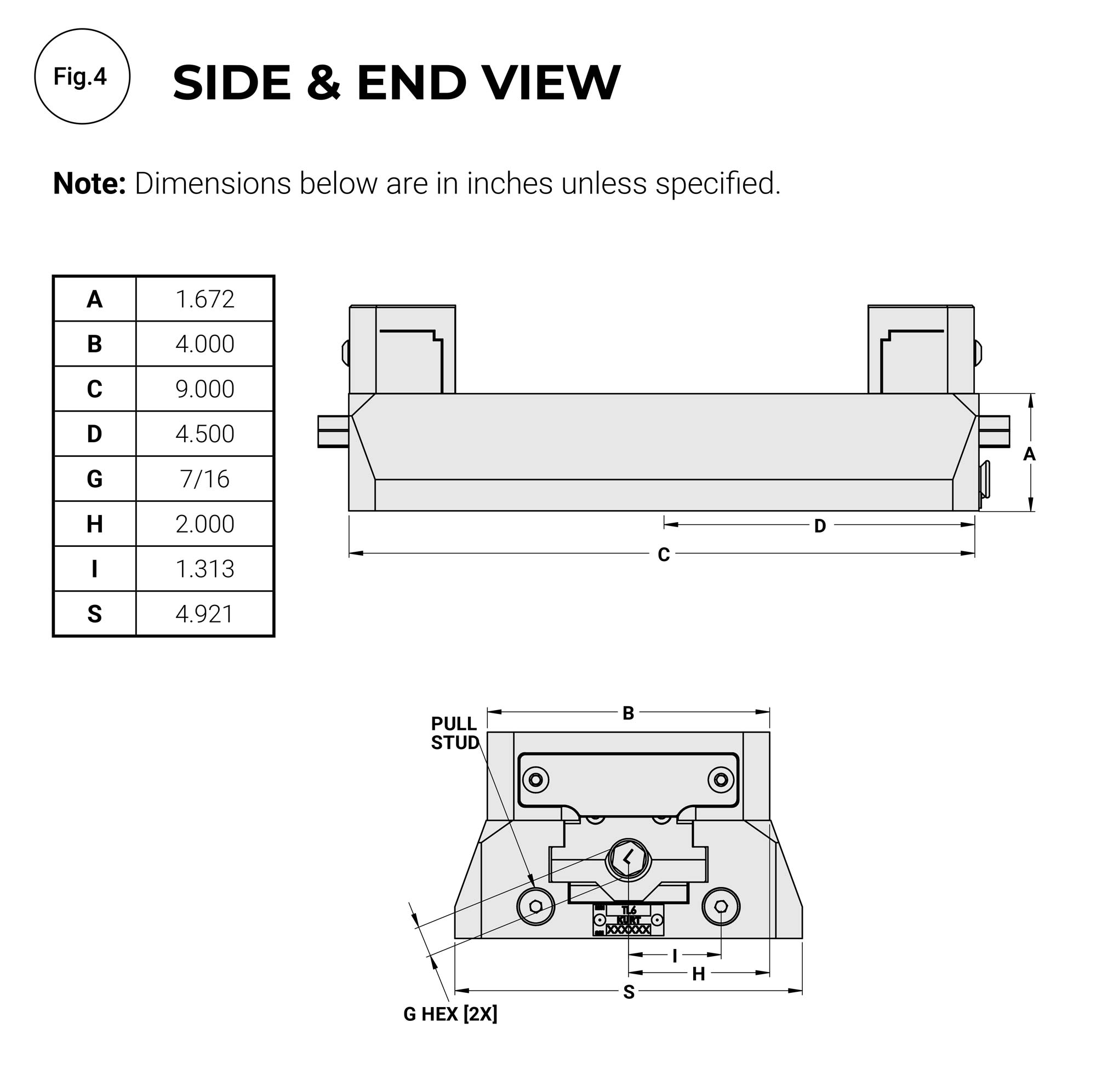 Kurt PFW460 5-Axis Vise with 96mm spacing - Kurt Workholding