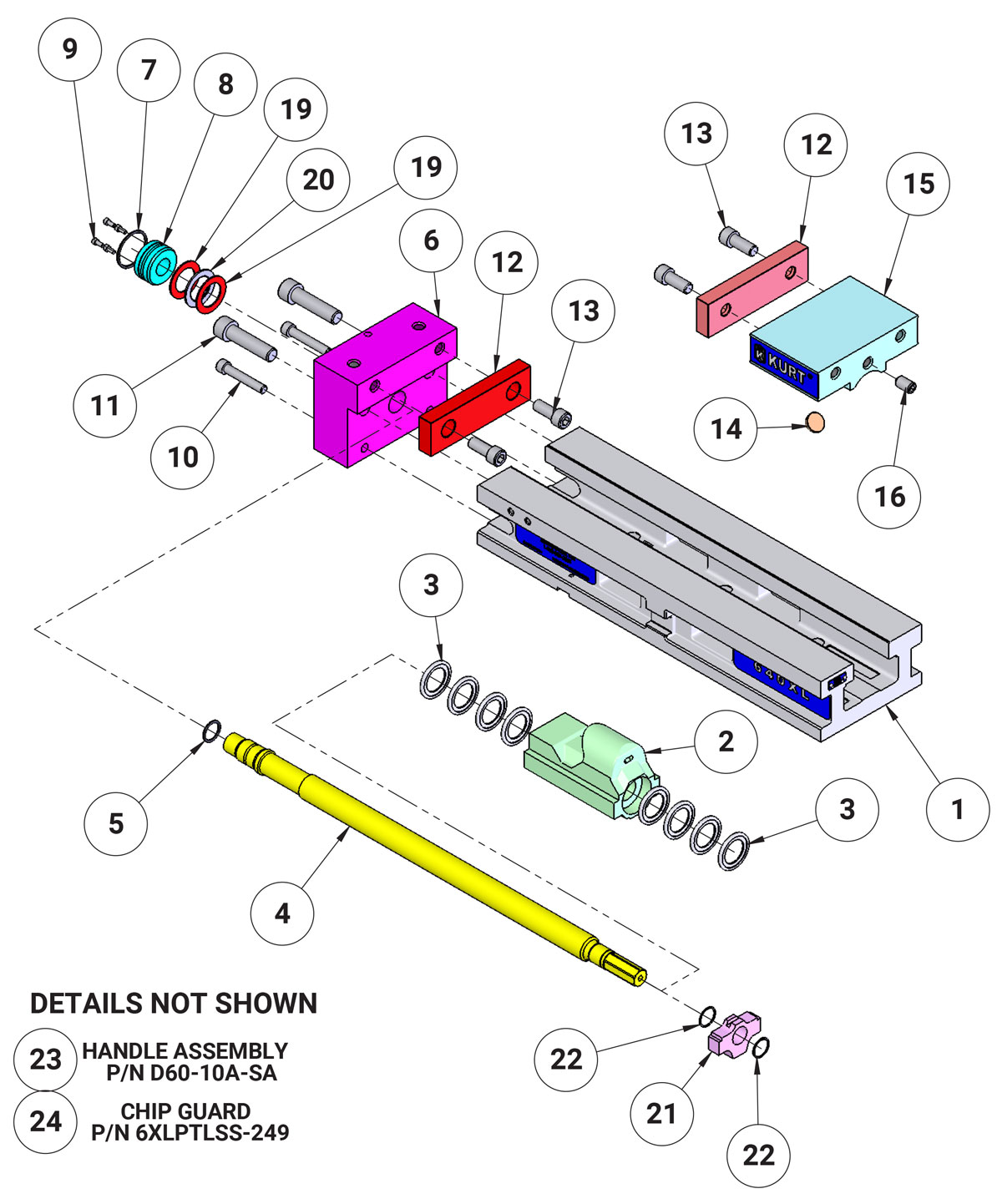 Kurt 640XLS Replacement Parts Diagram