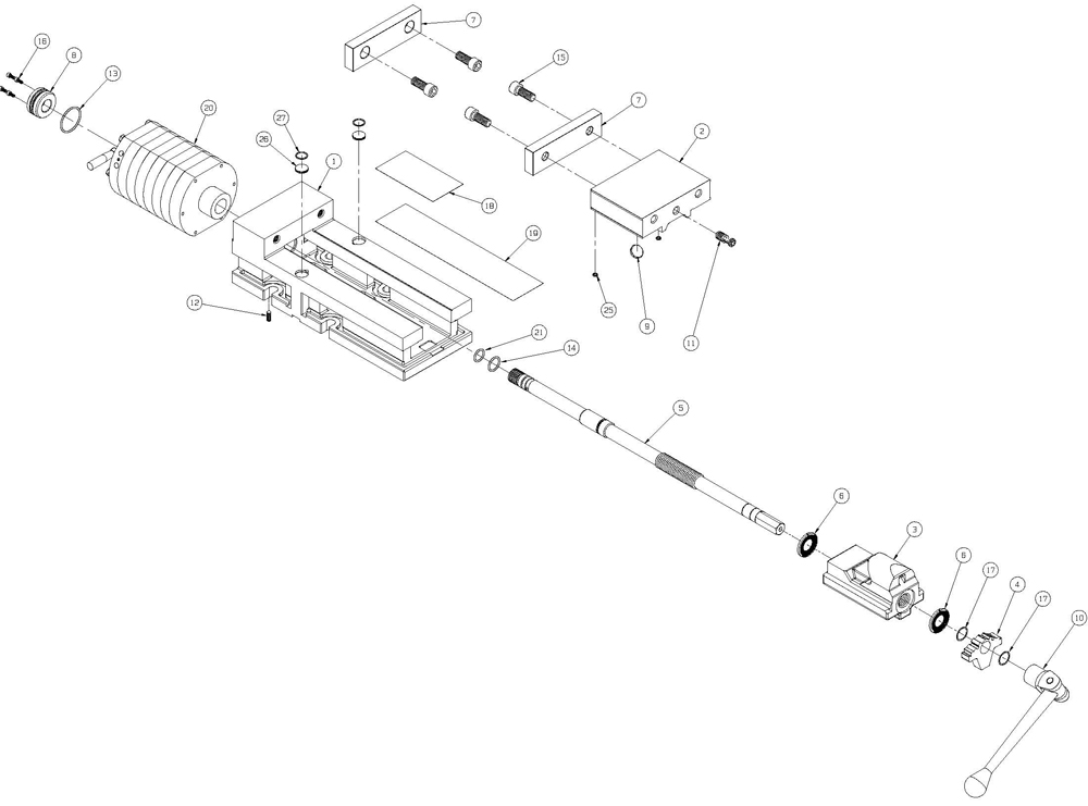 Kurt 3600A Replacement Parts Diagram