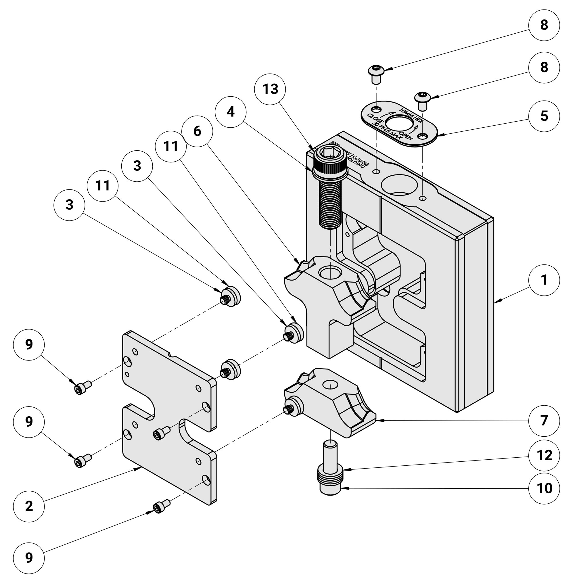 Kurt 52-A125 Replacement Parts Diagram