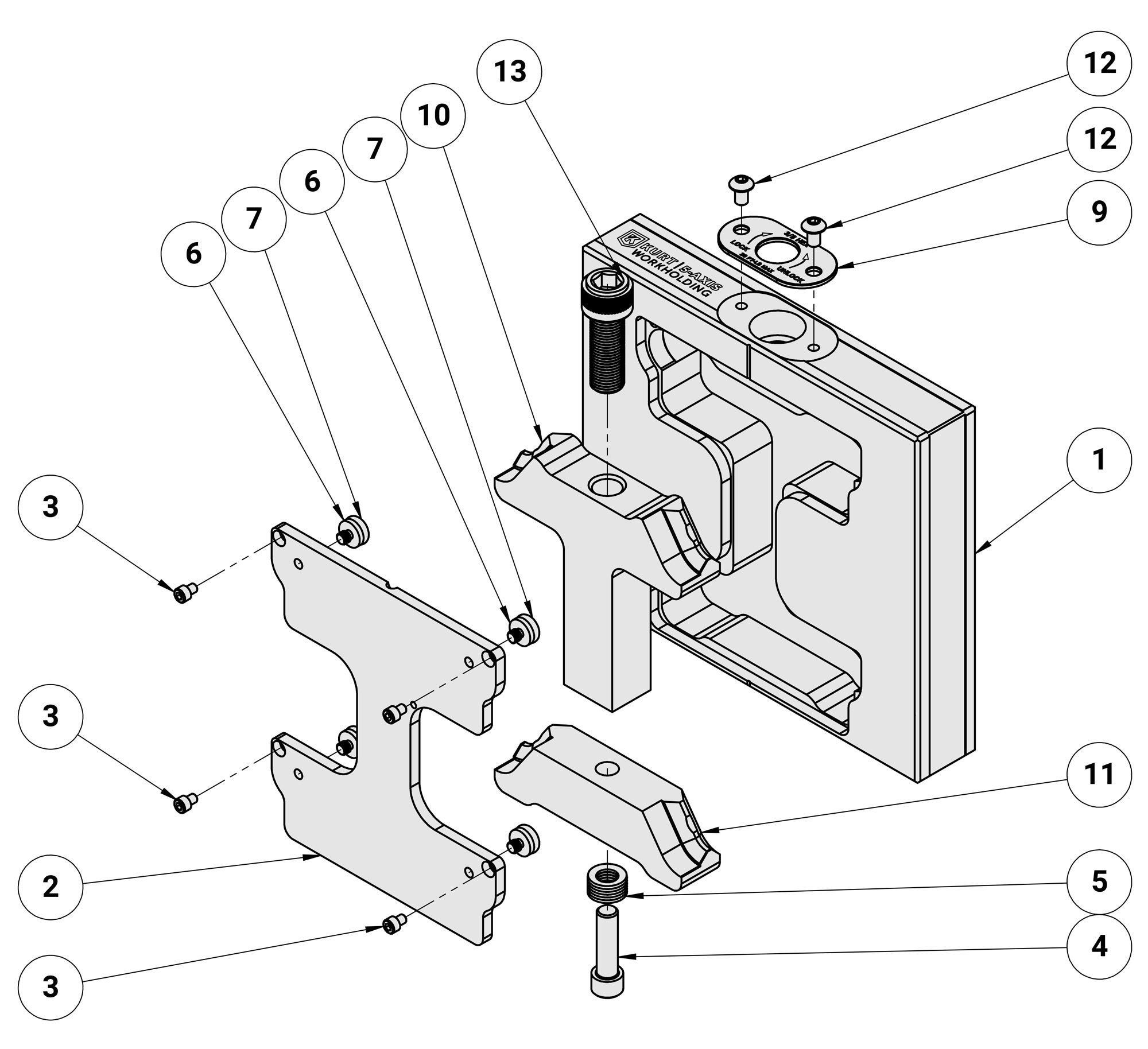 Kurt 96-A178 Replacement Parts Diagram